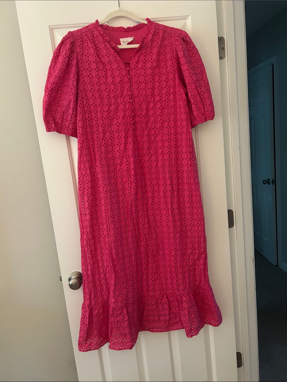 Hyacinth House Pink Eyelet Maxi Dress Size XL - Picture 1 of 2